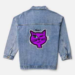 Veste En Jean Chat cartonné mignon violet Winte