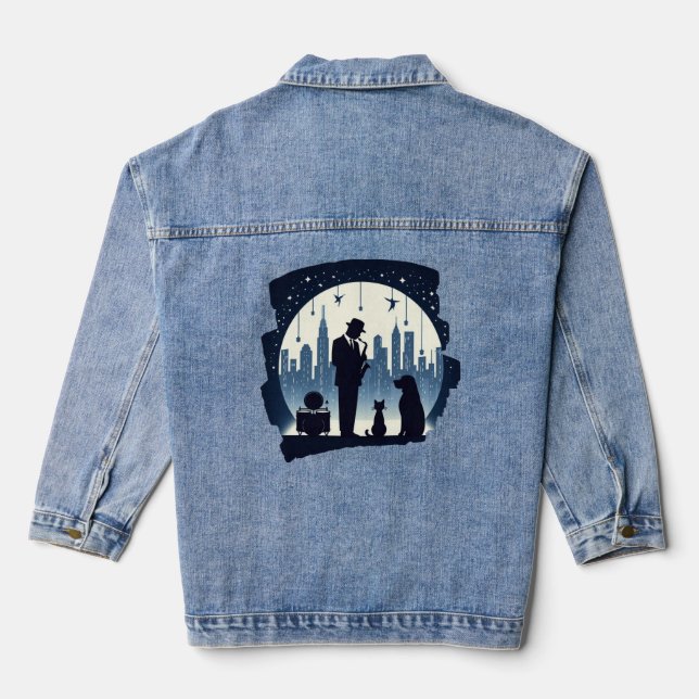 Veste En Jean Chat, chien, Jazz (Verso)
