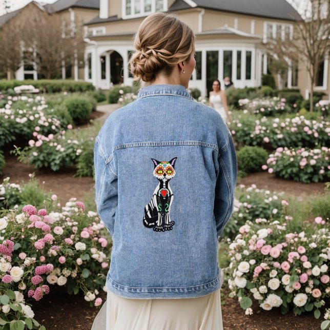 Veste En Jean Chat crâne sucre (Mariage Retour)