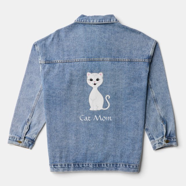 Veste En Jean Chat de découpe personnalisé et texte modifiable (Verso)