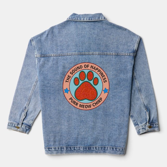 Veste En Jean chat drôle (Verso)