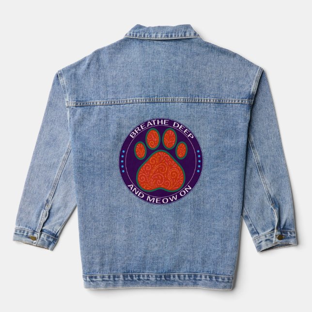 Veste En Jean chat drôle (Verso)