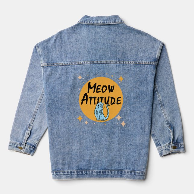 Veste En Jean chat drôle (Verso)