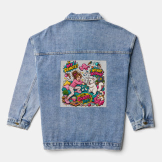 Veste En Jean Chat Drôle vs Bataille de Télécommande Humaine Des
