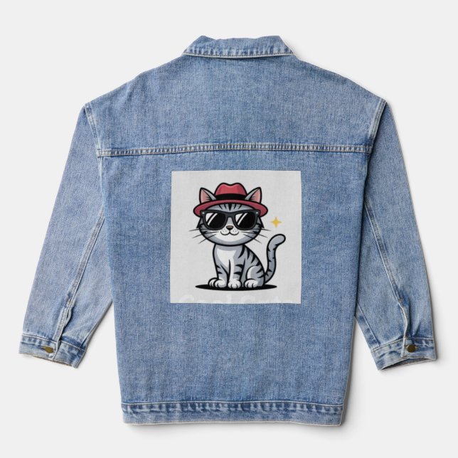 Veste En Jean Chat élégant et stylé (Verso)
