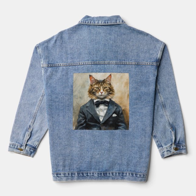 Veste En Jean Chat en costume (Verso)