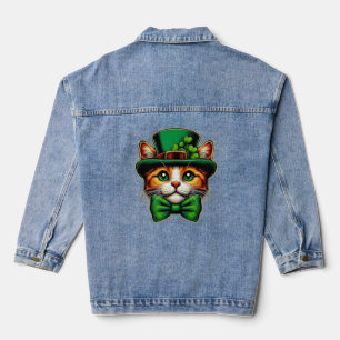Veste En Jean Chat mignon/chaton Saint Patrick's Day