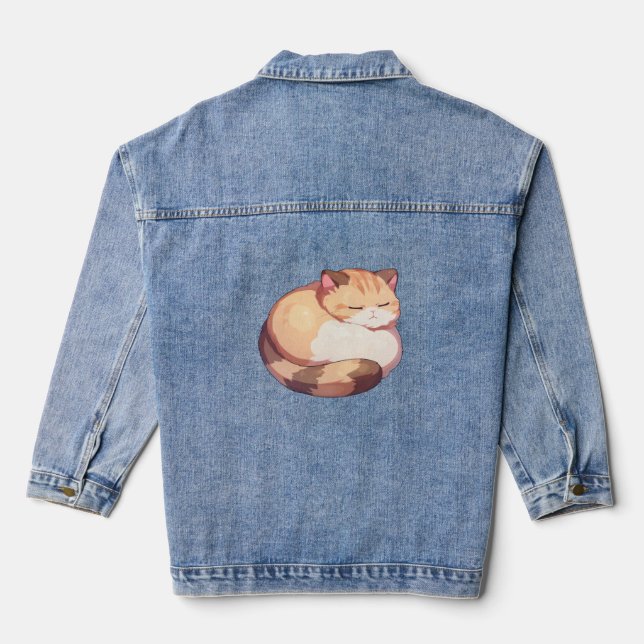 Veste En Jean Chat Munchkin mignon couchage classique T-shirt (Verso)
