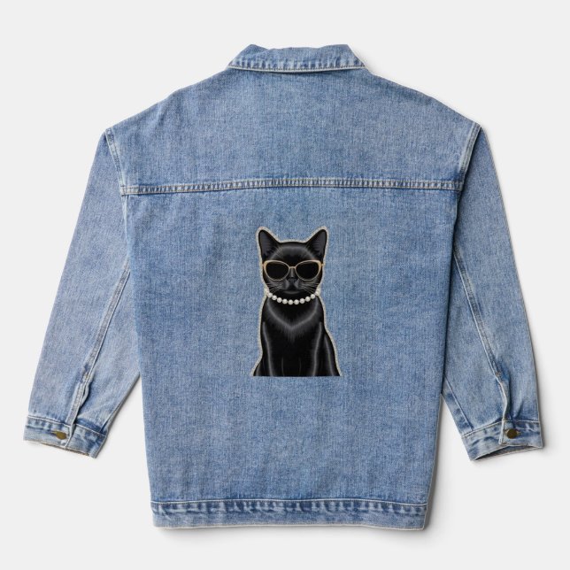 Veste En Jean Chat noir (Verso)