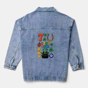 Veste En Jean Chat noir sarcastique et charmes porte-bonheur