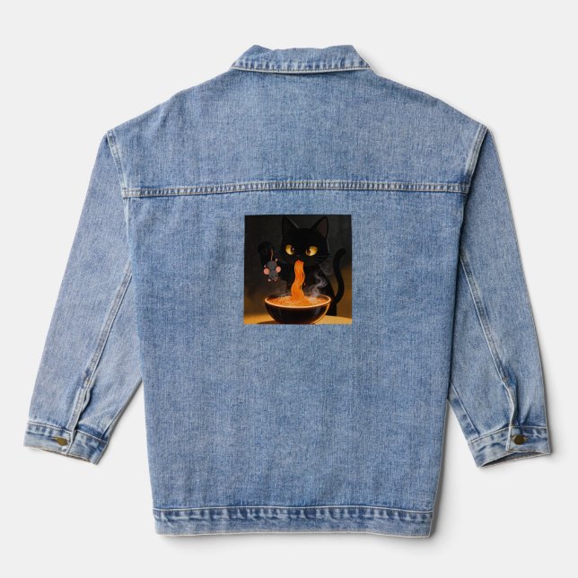 Veste En Jean Chat Obsidienne & Souris Audacieuse – Fête du Rame (Verso)