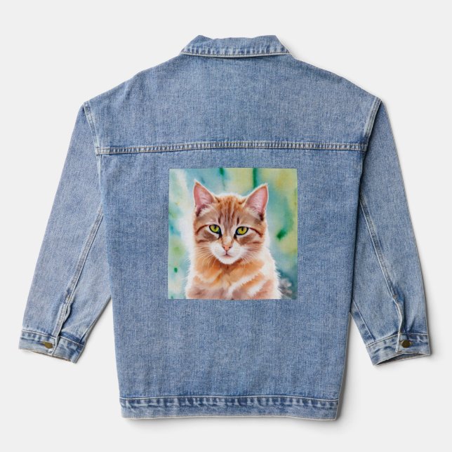 Veste En Jean Chat orange mignon (Verso)