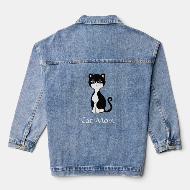 Veste En Jean Chat personnalisé et texte modifiable (Verso)