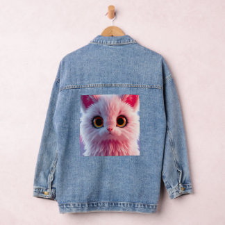 Veste En Jean Chaton-Roseâtre