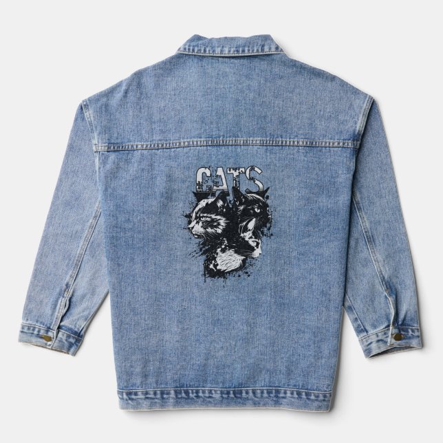 VESTE EN JEAN CHATS (Verso)