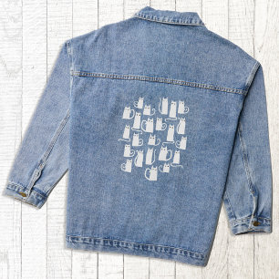 Veste En Jean Chats blancs amusants