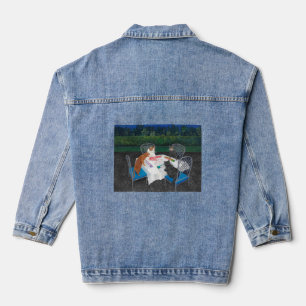 Veste En Jean Chats jouant au Mahjong