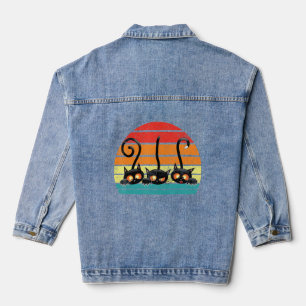 Veste En Jean Chats Lover Black Chat Vintage Retro