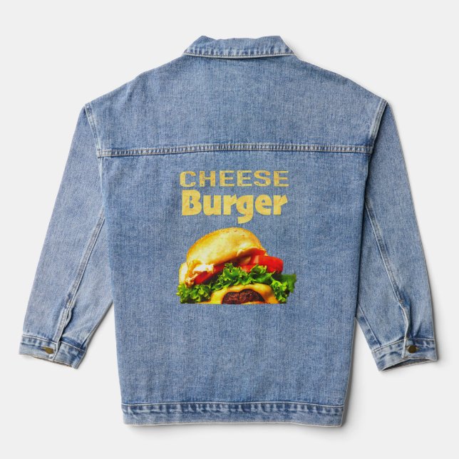 Veste En Jean Cheese Burger National Hamburger Day Fast Foods (Verso)