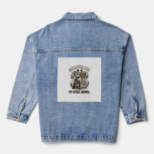 Veste En Jean Chemise à gravure vintage d'animal d'esprit de gir