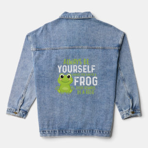 Veste En Jean Chemise à la grenouille amusante   Sarcastique   F