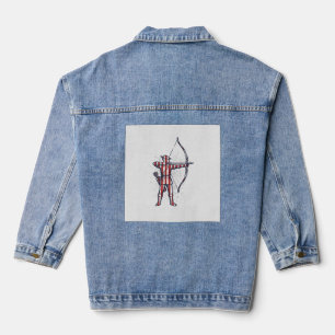 Veste En Jean Chemise de chasse à l'arc du drapeau américain Arc