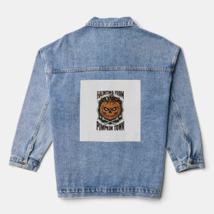 Veste En Jean Chemise de citrouille d'Halloween Vintage Jack O L
