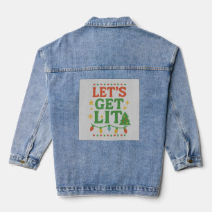 Veste En Jean Chemise de fête de Noël Let's Get Lit • Noël rétro