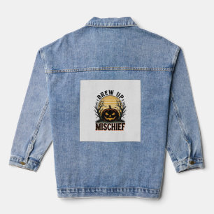 Veste En Jean Chemise de malice de citrouille Graphique vintage