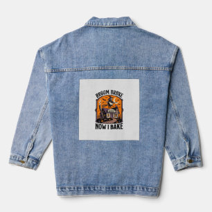 Veste En Jean Chemise de pâtissier Halloween Sorcière Balai Cass
