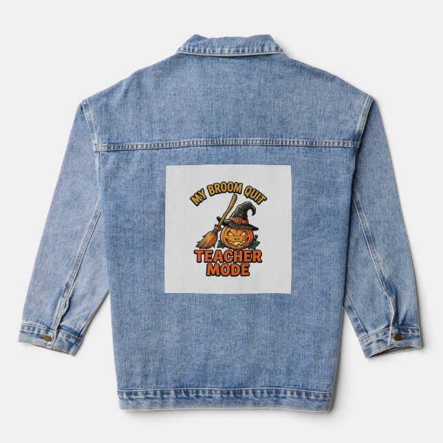 Veste En Jean Chemise de professeur Halloween drôle conception d (Verso)