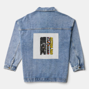 Veste En Jean Chemise de sensibilisation au drapeau de l'ours Pa