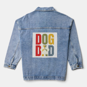 Veste En Jean Chemise de typographie rétro d'empreinte de patte