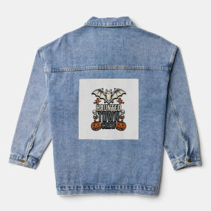 Veste En Jean Chemise de ville hantée Vintage Halloween Chauve-s