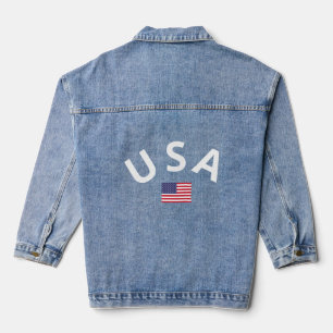 Veste En Jean Chemise Drapeau Américaine, 4 juillet
