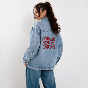 Veste En Jean Chemise drôle d'art typographique rétro