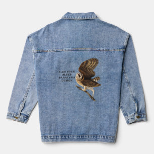 Veste En Jean Chemise drôle de chouette effraie