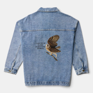 Veste En Jean Chemise drôle de chouette effraie