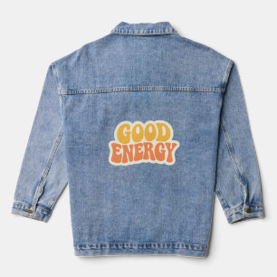 Veste En Jean Chemise en jean avec texte ondulé rétro GOOD ENERG