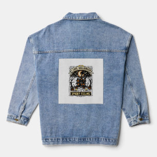 Veste En Jean Chemise Sentiment Halloween Maison Hantée Vintage