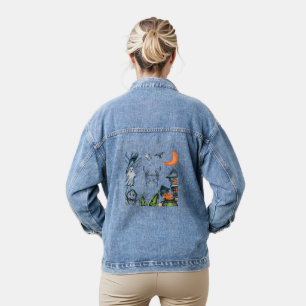 Veste En Jean Chemise tee cadre de fête effrayant