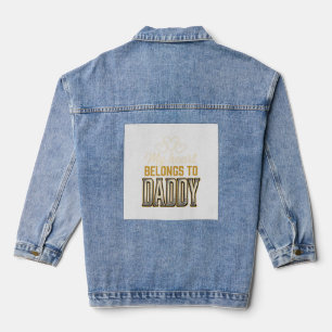 Veste En Jean Chemise vintage typographique Mon cœur appartient