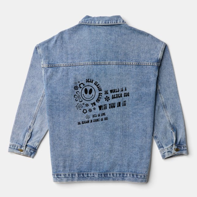 Veste En Jean Chère personne derrière moi Motivationnel Super di (Verso)