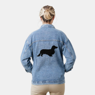 Veste En Jean Cheveux longs Dachshund - Silhouette 1