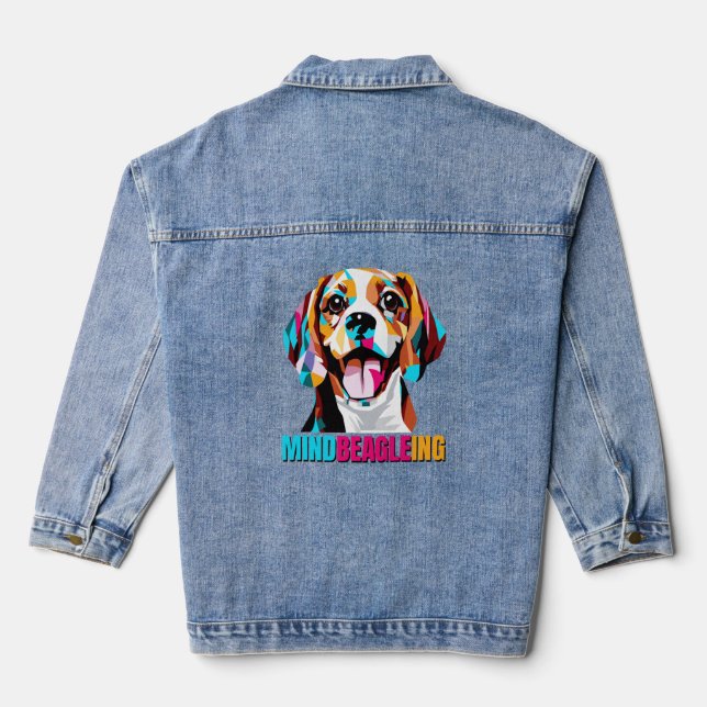 Veste En Jean Chien Beagle de l'état d'esprit (Verso)