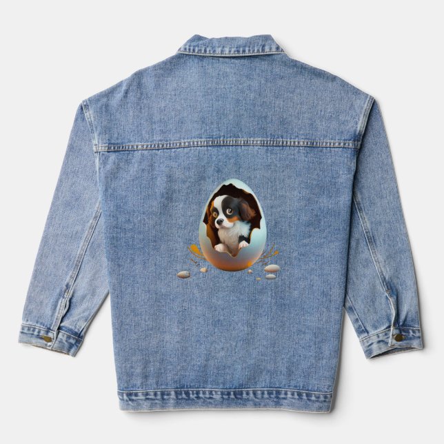 Veste En Jean chien dans l'oeuf (Verso)