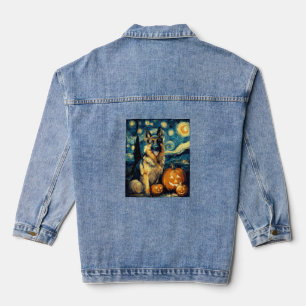Veste En Jean Chien de berger allemand mignon Halloween Jack O L