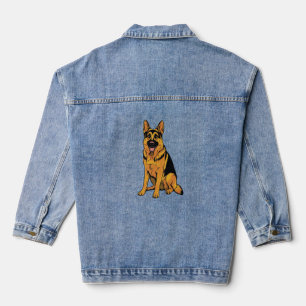 Veste En Jean Chien de berger allemand Pop Art Rétro Bande dessi