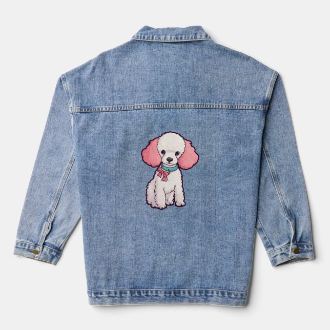 Veste En Jean Chien de caniche super mignon (Verso)