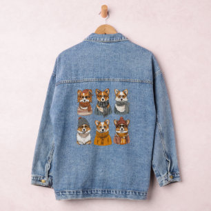 Veste En Jean Chiens de Corgi gallois branchés